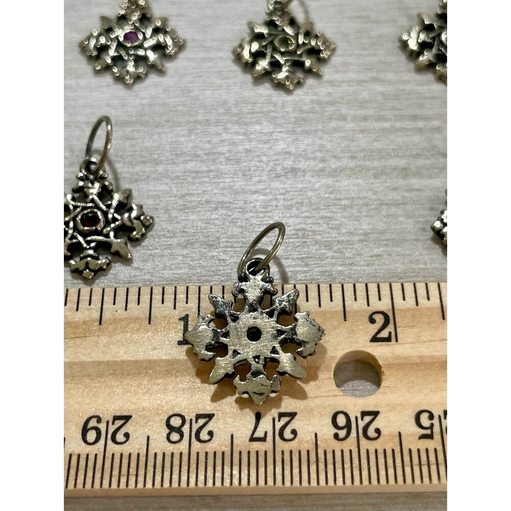 Love Heals White Topaz APRIL Birthstone Snowflake White Bronze Charm LH97 - Picture 5 of 8